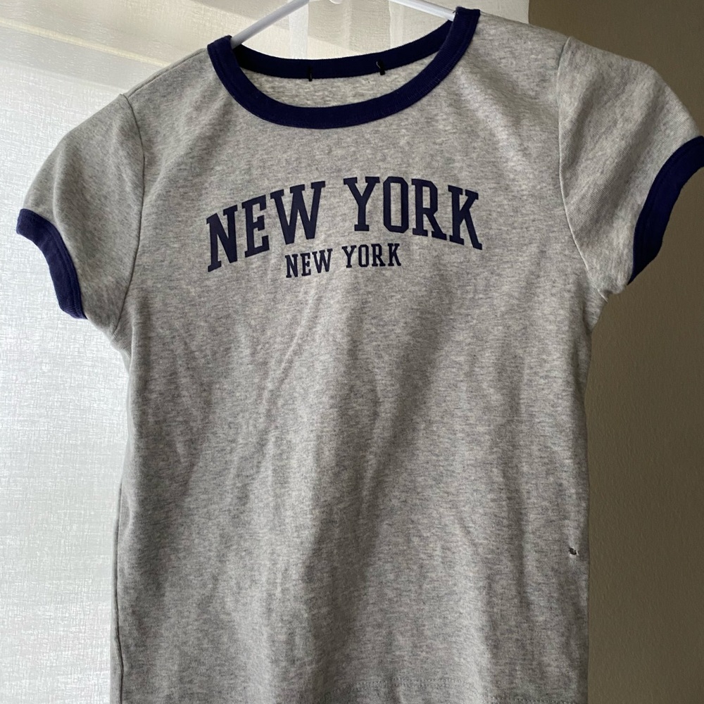 Forever 21 Gray and Navy T-Shirt